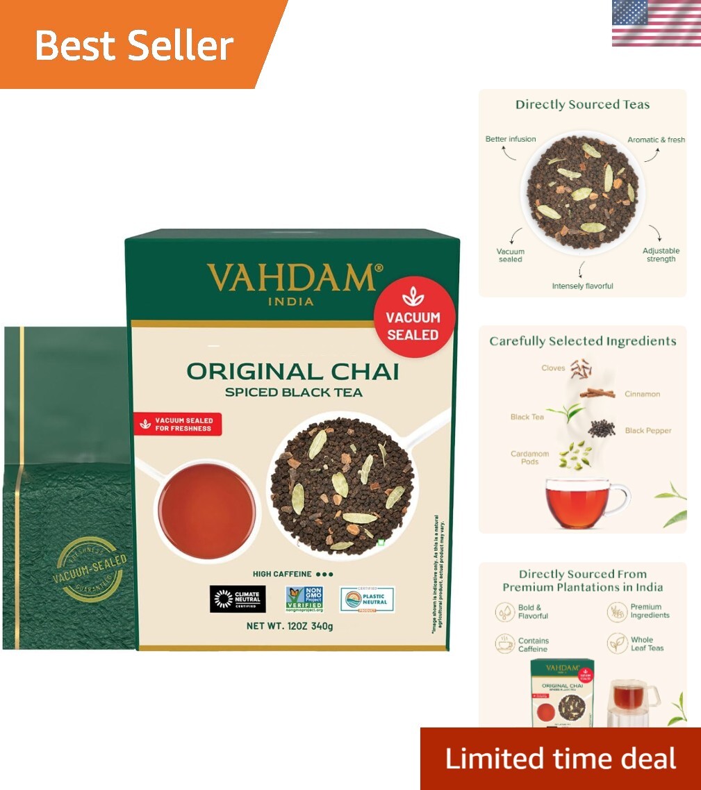 Loose Leaf Masala Chai Tea – 340g Vacuum Sealed for Lasting Freshness