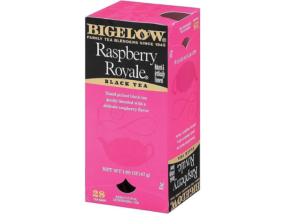 Raspberry Black Tea Bags 28 Count Box Hot Iced Tea Individually Wrapped