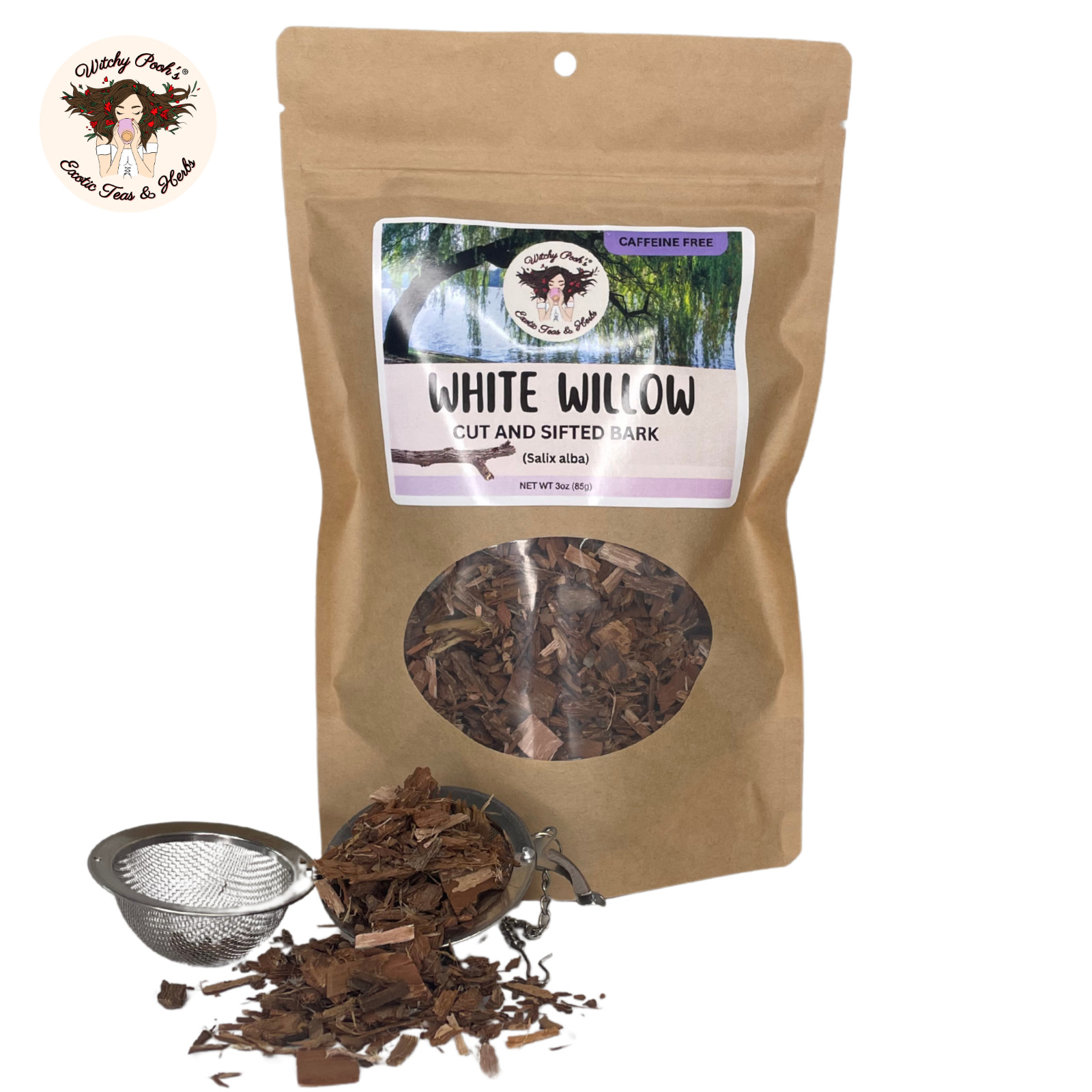 Witchy Pooh’s White Willow Tea – Cut and Sifted Bark, Caffeine Free