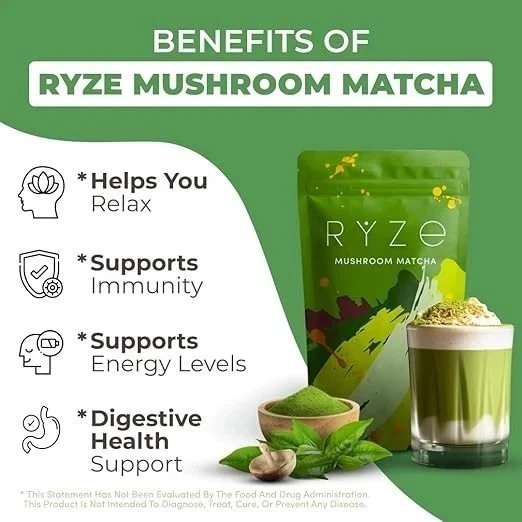 Ryze Matcha Green Tea Organic 30 Servings New Free Shipping