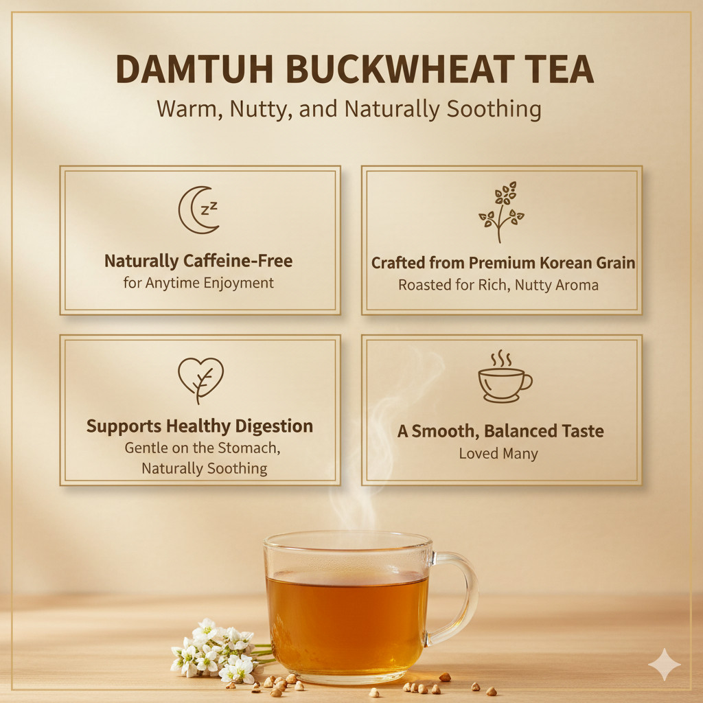 Damtuh Tartary Buckwheat Tea 담터 메밀차 – Roasted Korean Herbal Tea Bags