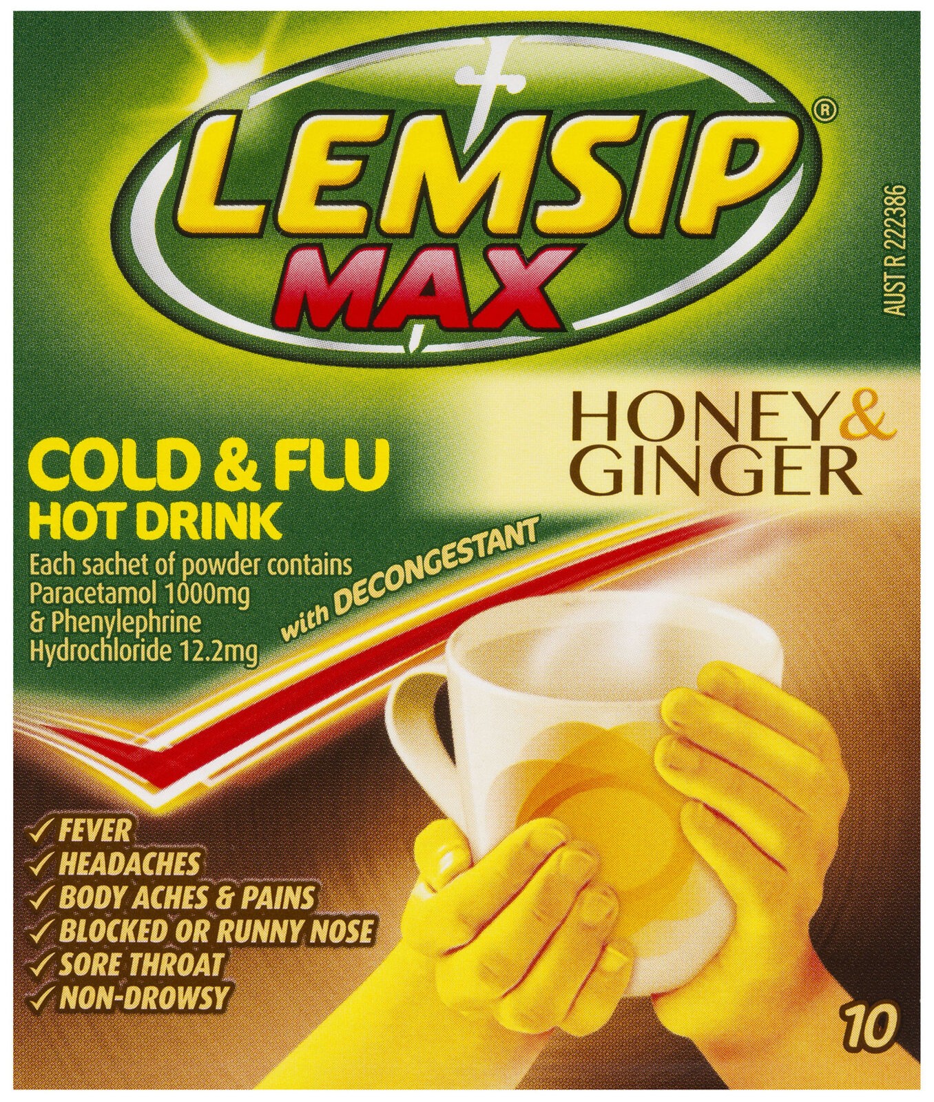 Lemsip Max Honey & Ginger Flavour 10 Sachets