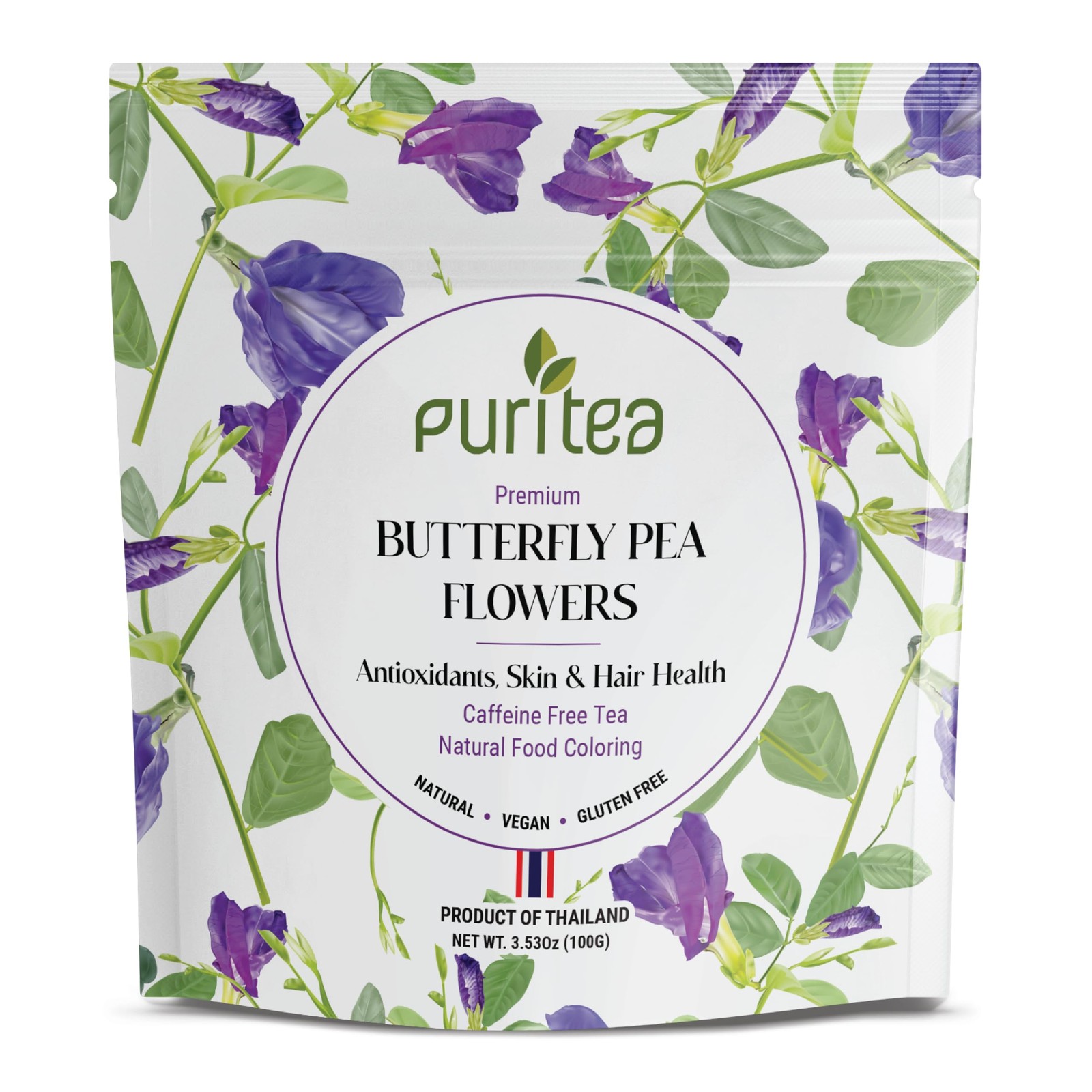 Butterfly Pea Flower Tea Loose Leaf 300+ Cups 3.53 Ounces Oz Dried butterfly …
