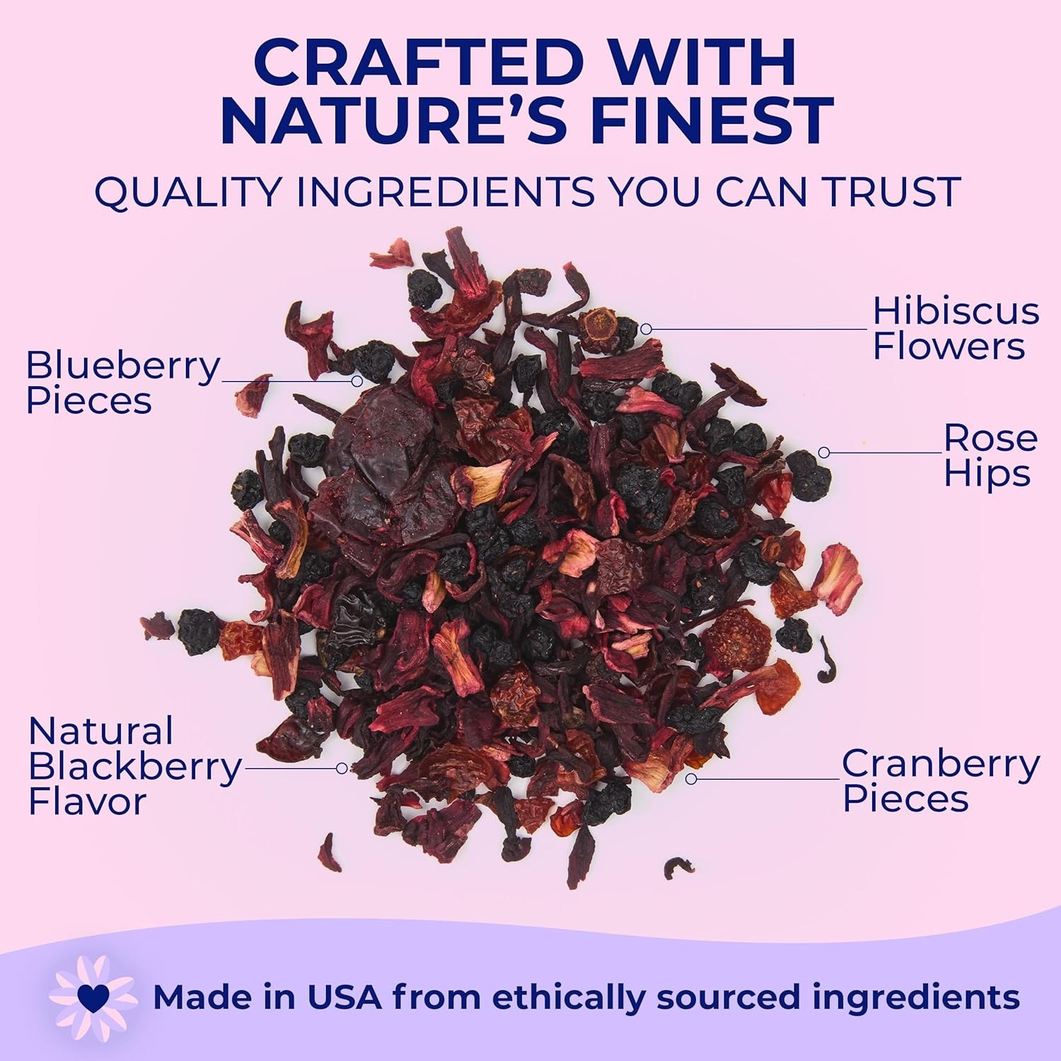 Katy’s Berry Loose Leaf Tea – Hibiscus, Blueberry & Cranberry – 30+ Cups