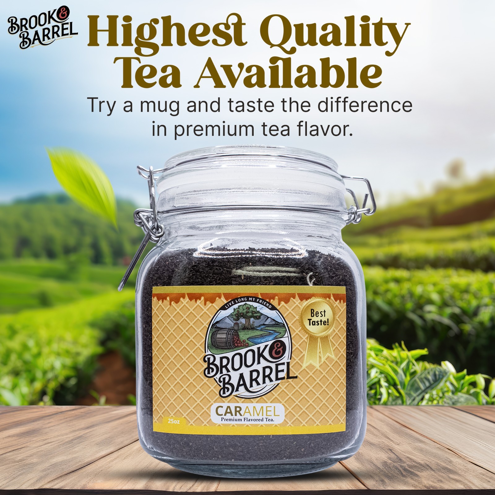 Brook & Barrel 🌿 Organic Loose Leaf Caramel Tea | Farm to Table Premium Flavor