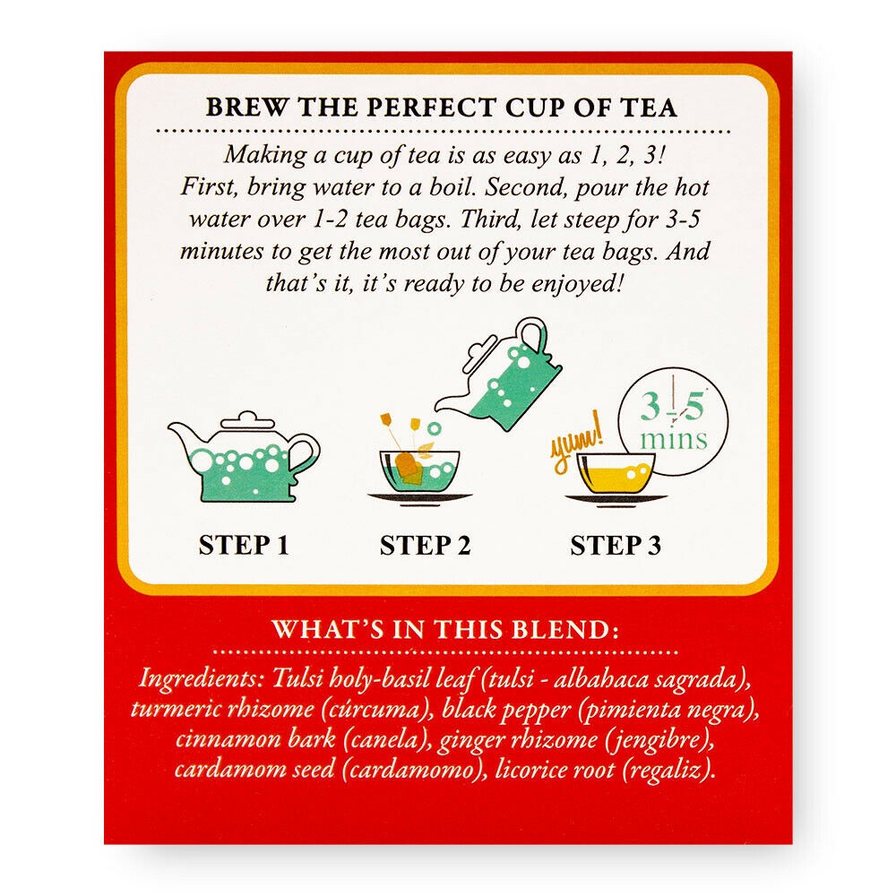 Tadin Turmeric Herbal Tea Blend. Immune System Boost. 24 Bags. 0.84oz. Pack of 3