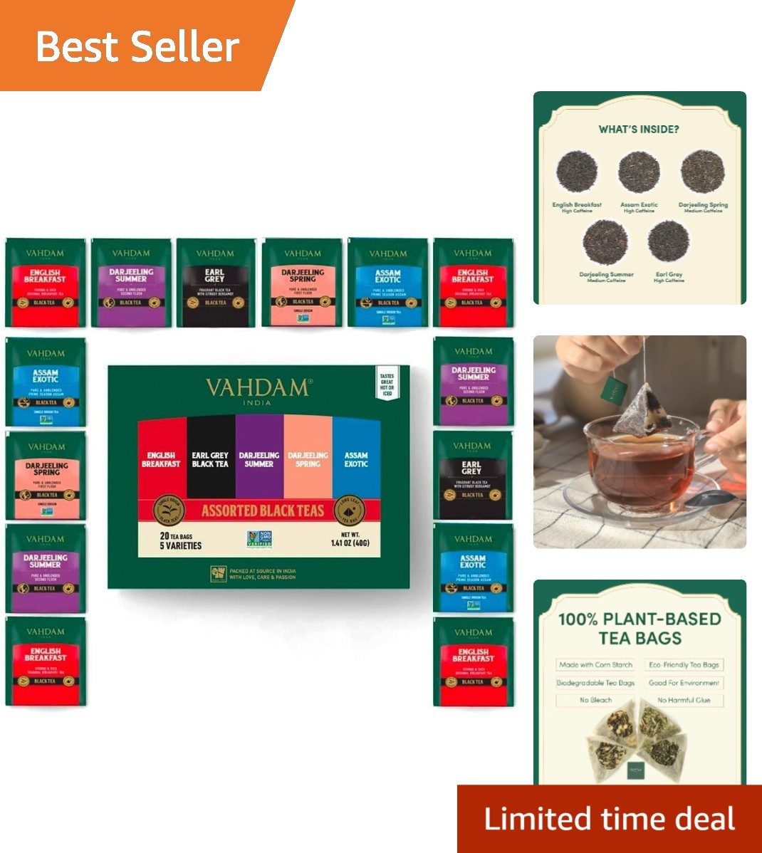 Gourmet 5 Flavors Black Tea Assortment – A Perfect Gift Idea for Tea Lovers