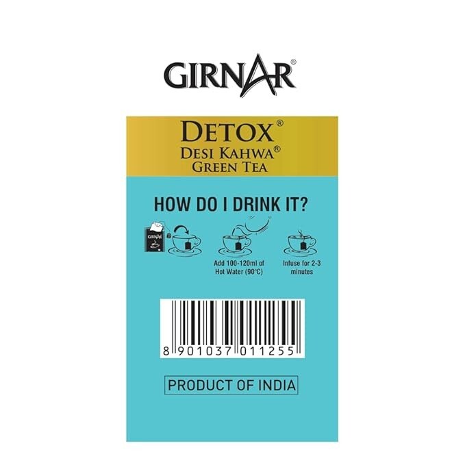 Girnar Food & Beverages Pvt. Ltd. Detox Green Tea – Desi Kahwa (36 Tea Bags) 90