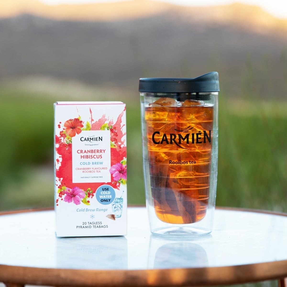 Carmién Tea Cold Brew: Cranberry Hibiscus Rooibos 20’s (50g)