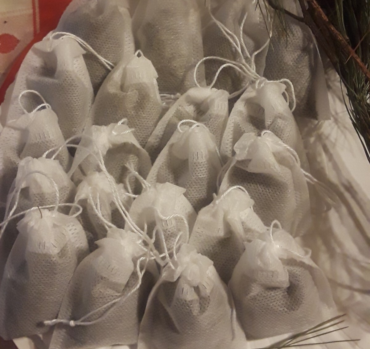 25 Pc Lot: Organic Eastern White Pine Needle & Red Pine Tea Bags Fresh Tree Bag