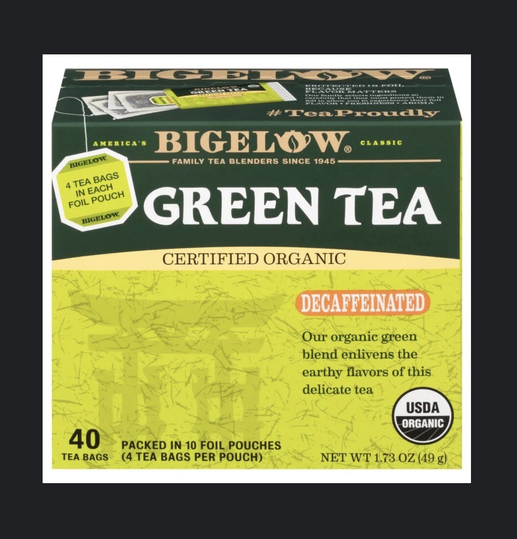 3x Boxes Bigelow Organic Decaffeinated Green Tea | 40 Tea Bags Each | 1.73oz.