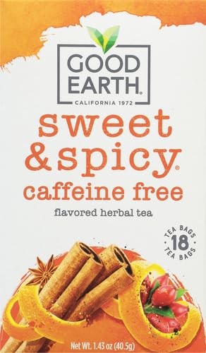 Good Earth Sweet And Spicy Herbal Tea Bags 18 Count Gluten Free Caffeine Free