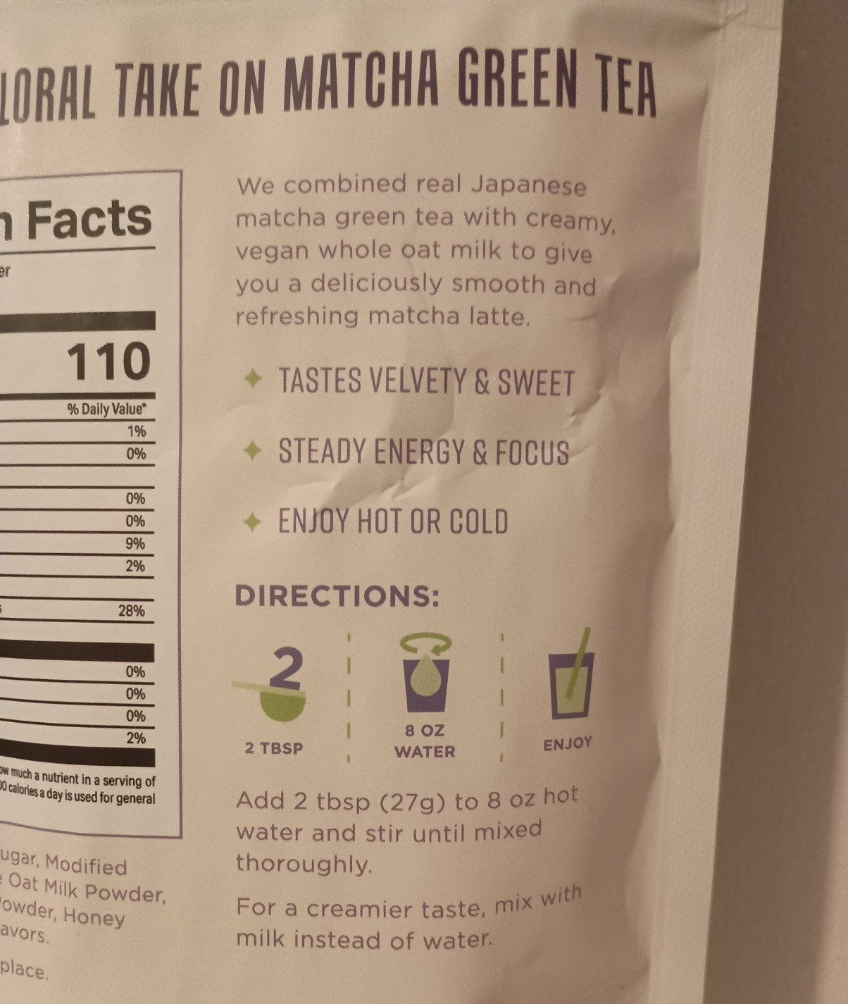 2 Karma Kitchen Japanese Barista-Style Honey Lavender Matcha Latte w/ Oat Milk