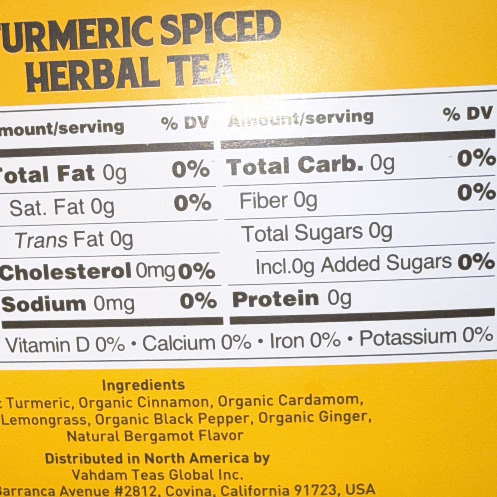 VAHDAM 🇮🇳TURMERIC SPICED🫖 ORGANIC Caffeine Free Tea 75 Infusion Bags-04/2027