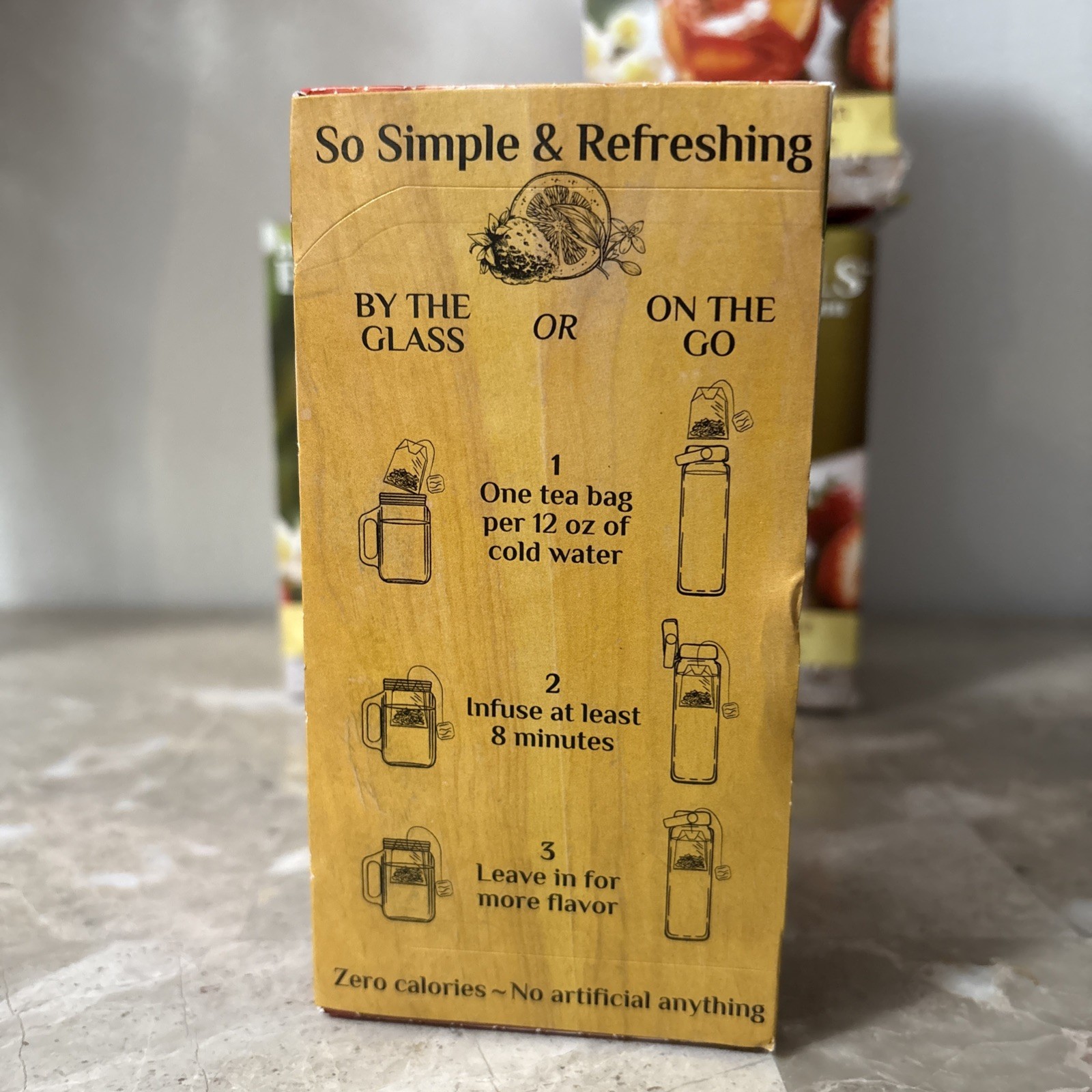 4 Boxes Bigelow Botanicals Cold Water Infusion Strawberry Lemon Orange Blossom