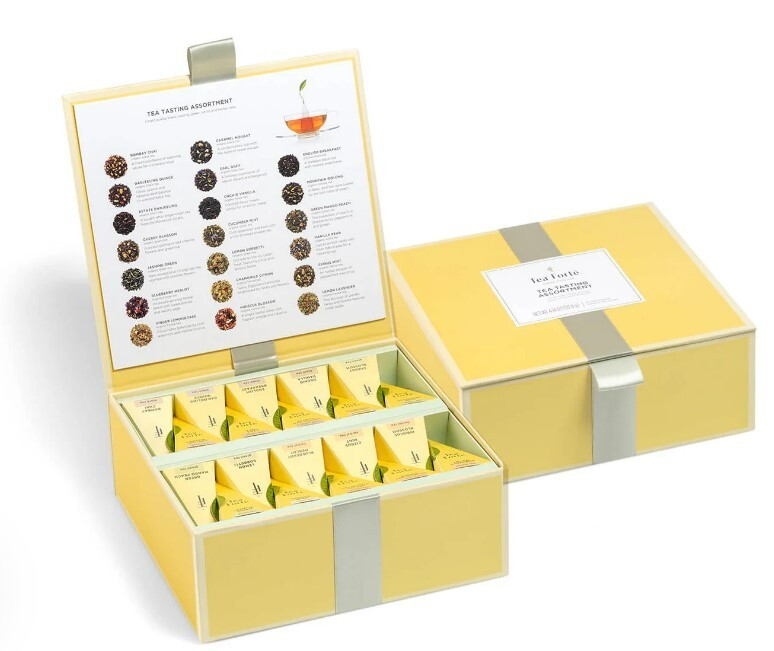 Tea Forté, Large “Tasting Assortment” Tea Chest Gift Box of 40 Gourmet Teas