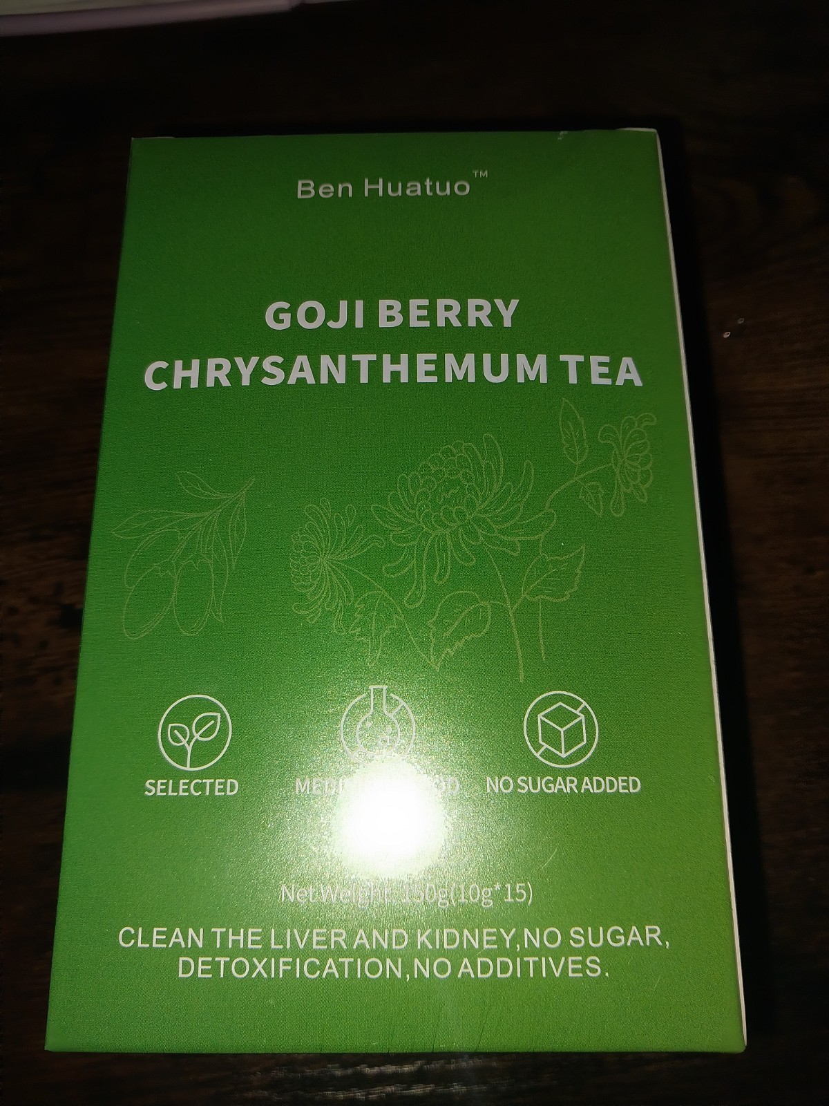 Ben Huatuo Goji Berry Chrysanthemum Tea 150g (15 x 10g Bags) No Sugar Added