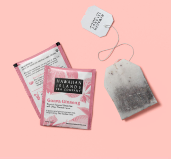 Hawaiian Islands Guava Ginseng Tropical Green Tea, All Natural – 20 Teabags