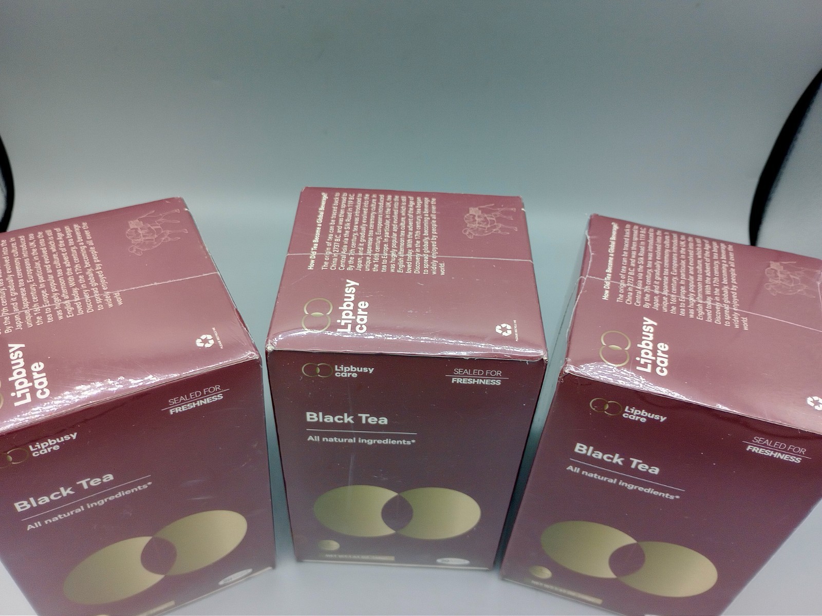 Lot of 3 – Lipbusy Care Black Tea 20 x 3 = 60 Single Tea Bags SEALED BLACK TEA