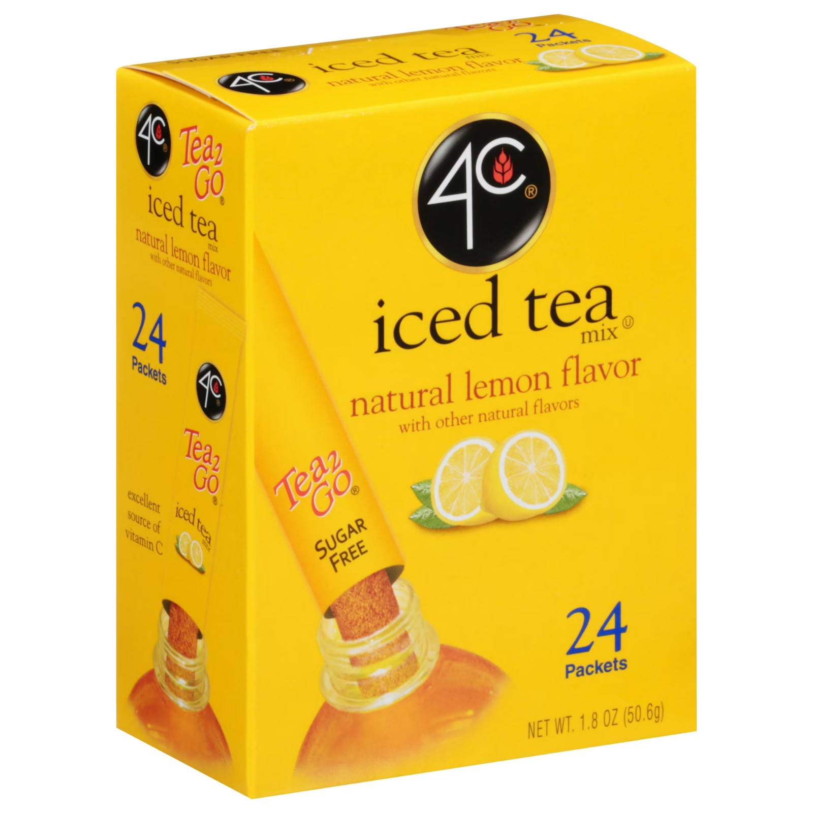 ( Pack of 2 )4C Totally Light Natural Lemon Iced Tea Mix 24 Ct( Each)….