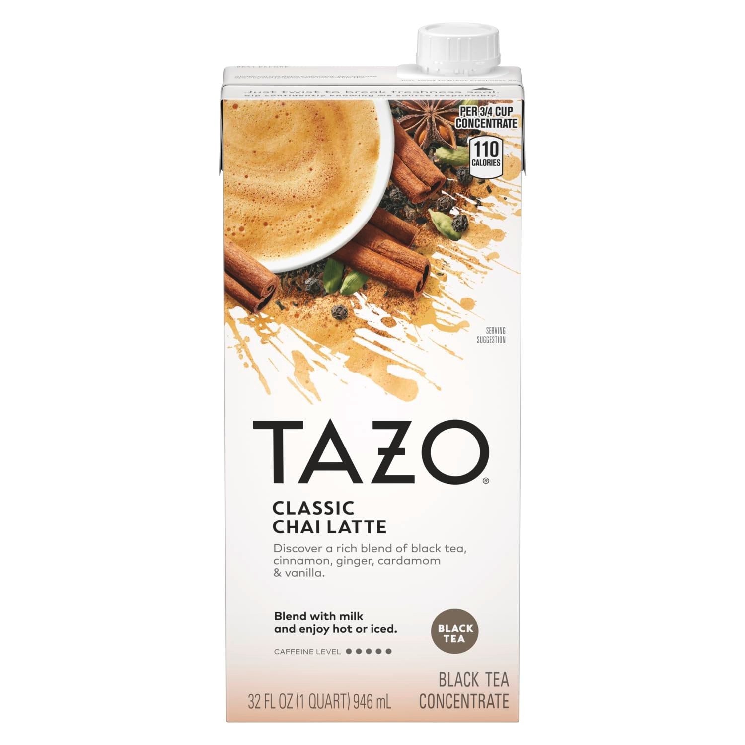 Convenient TAZO Chai Latte Concentrate 32 oz – Perfect for Hot or Iced Beverages
