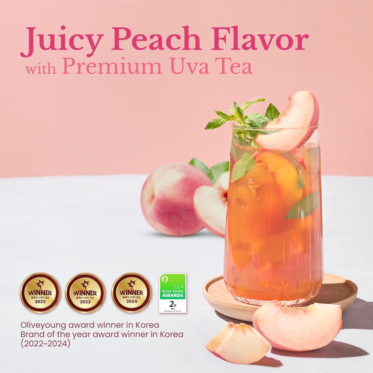Sugar‑Free Peach Iced Tea Drink Mix – Uva Black Tea Hydration Sticks, 10 Count (