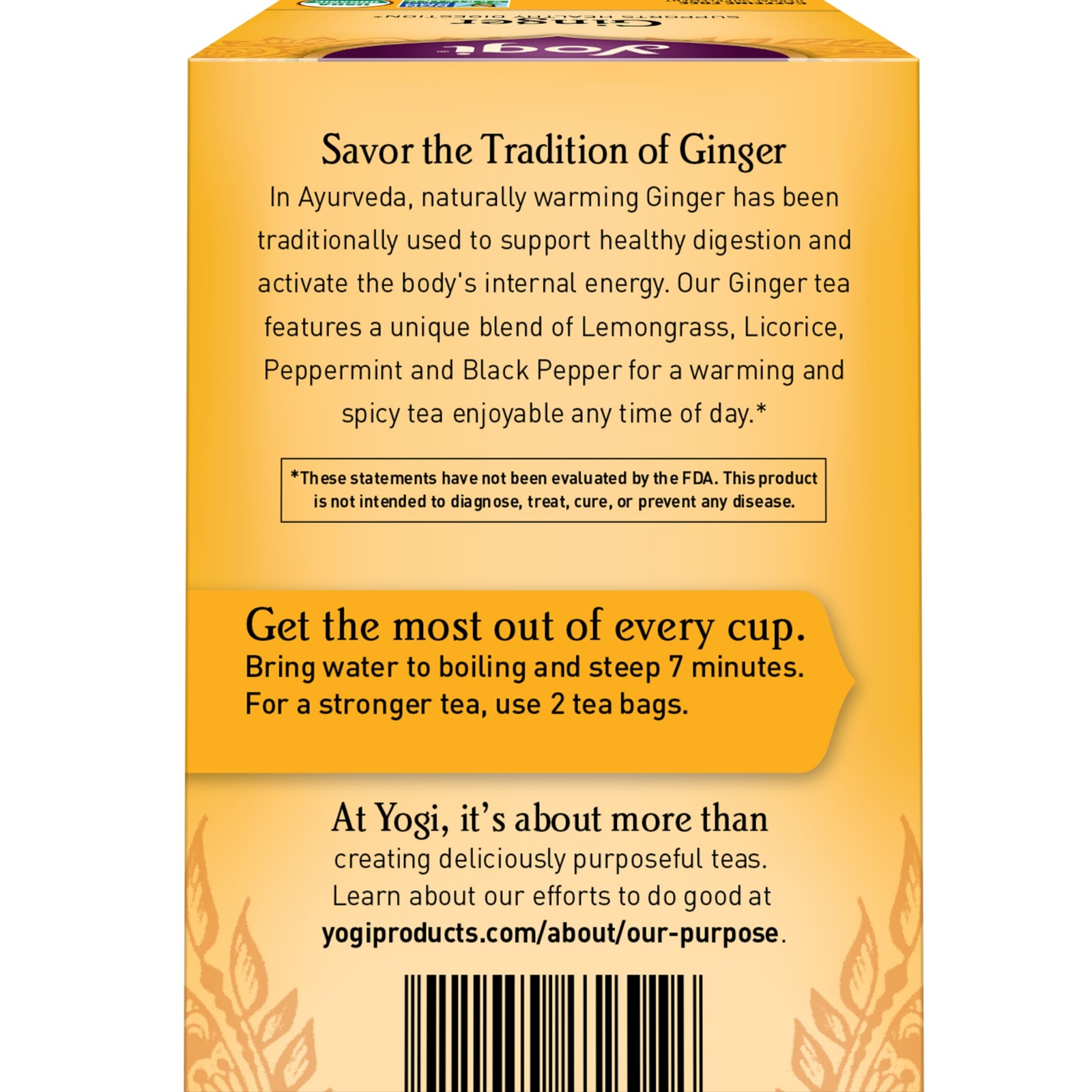 Yogi Tea – Ginger Tea (4 Pack) – Caffeine Free – 64 Organic Herbal Tea Bags