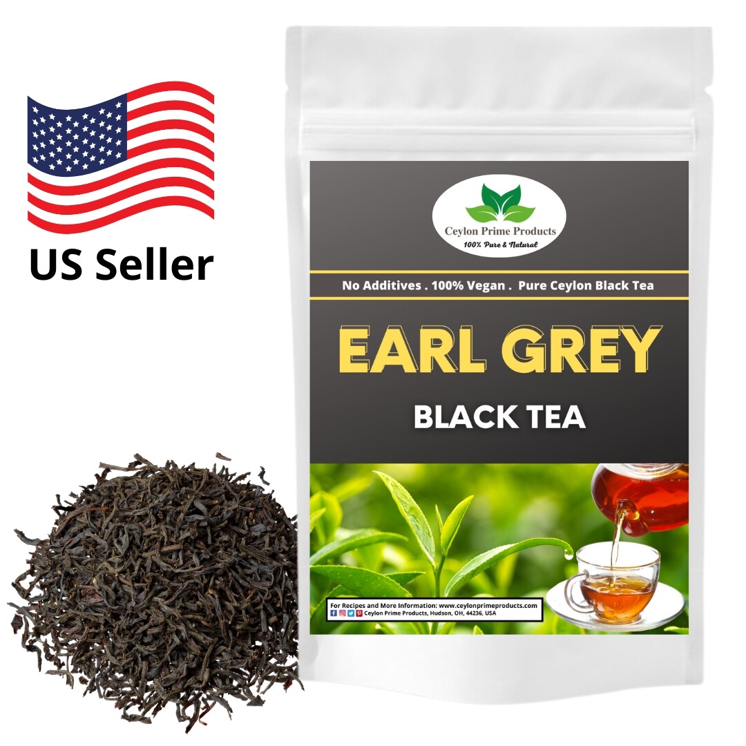 Earl Grey Loose Leaf Tea, Natural Bergamot Flavor Blended with Ceylon OP grade