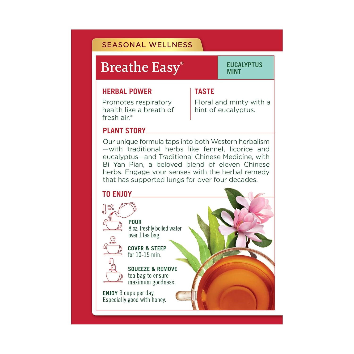 Traditional Medicinals – Breathe Easy Seasonal Tea – Promotes Respiratory Health