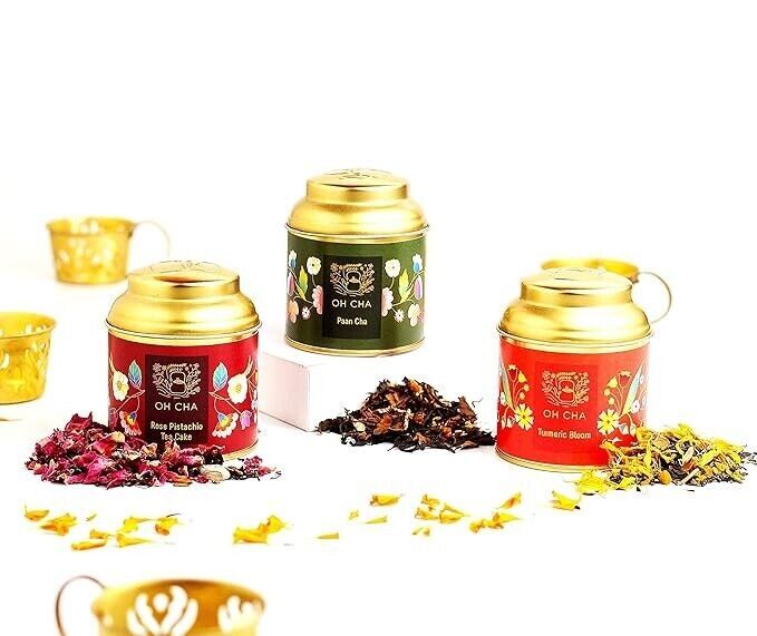 OH CHA – Rose Tea Pistachio | Rose Green Tea with Kashmiri Saffron 35g