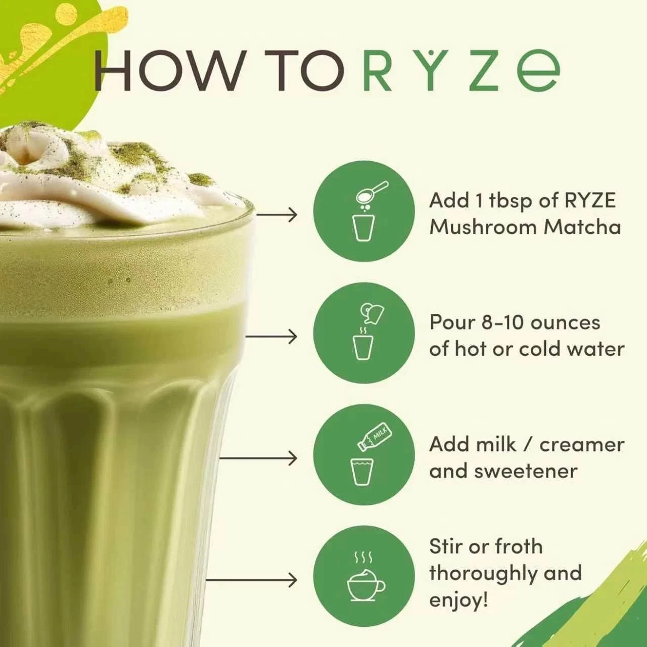 Ryze Matcha Green Tea Organic 30 Servings New Free Shipping
