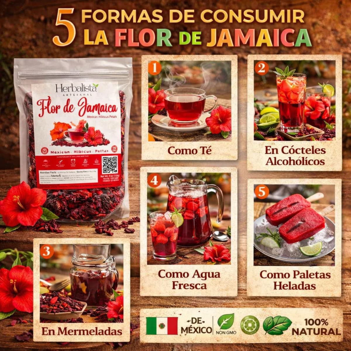 Flor de Jamaica 4oz (114g) – Mexican Hibiscus Petals IMPORTED FROM MEXICO