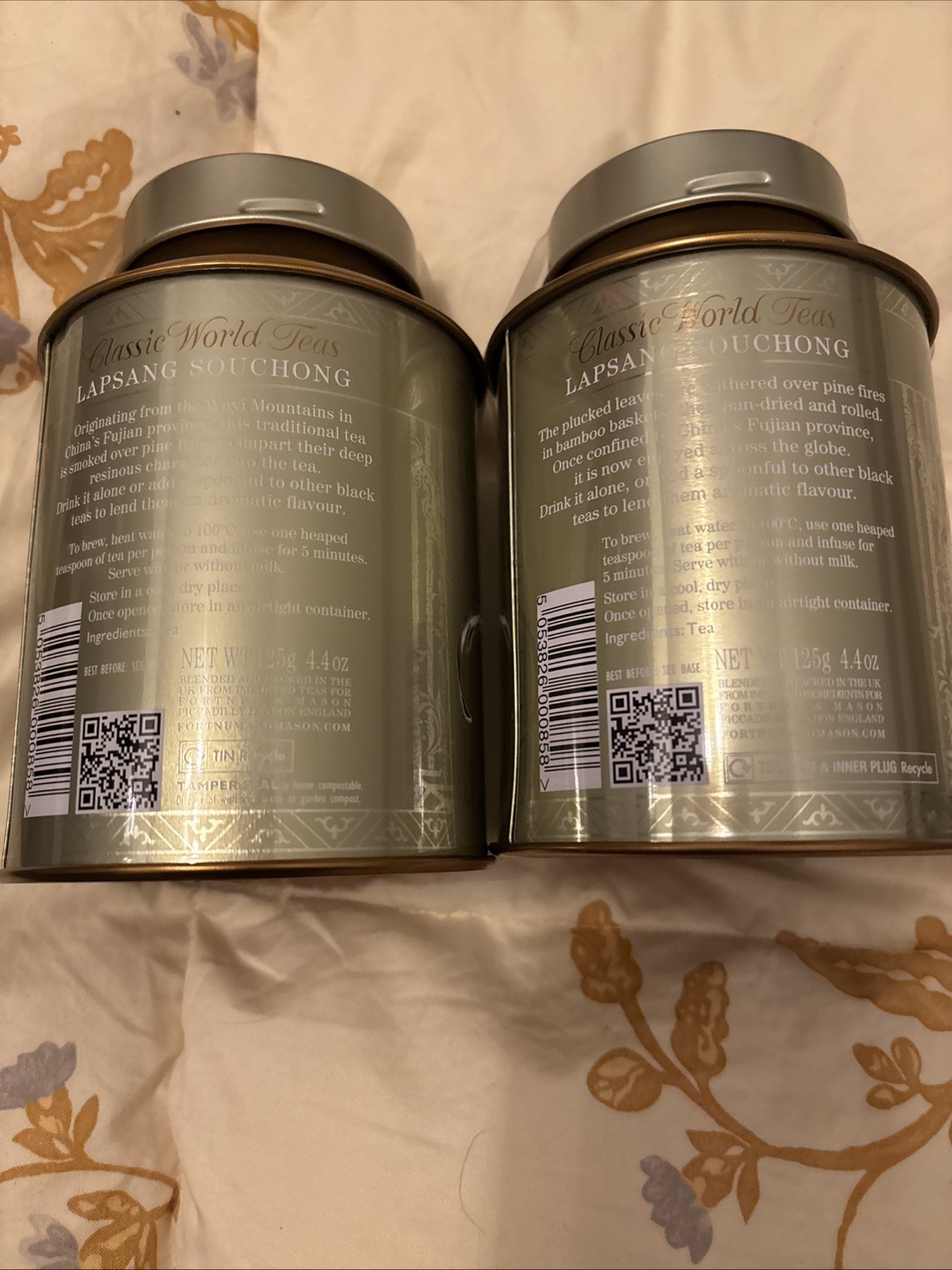 Fortnum & Mason Lapsang Souchong Tea 125g Loose Leaf British Tea Lot Of 2