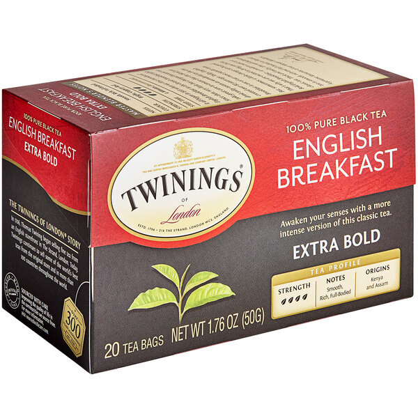 Twinings English Breakfast Extra Bold Tea Bags – 20/Box