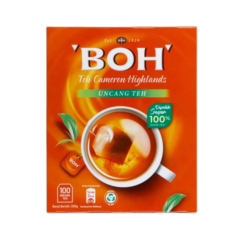 BOH Plantation Cameron Highlands TEA 100 Bags Malaysia Tea Bags Cameron Beverage