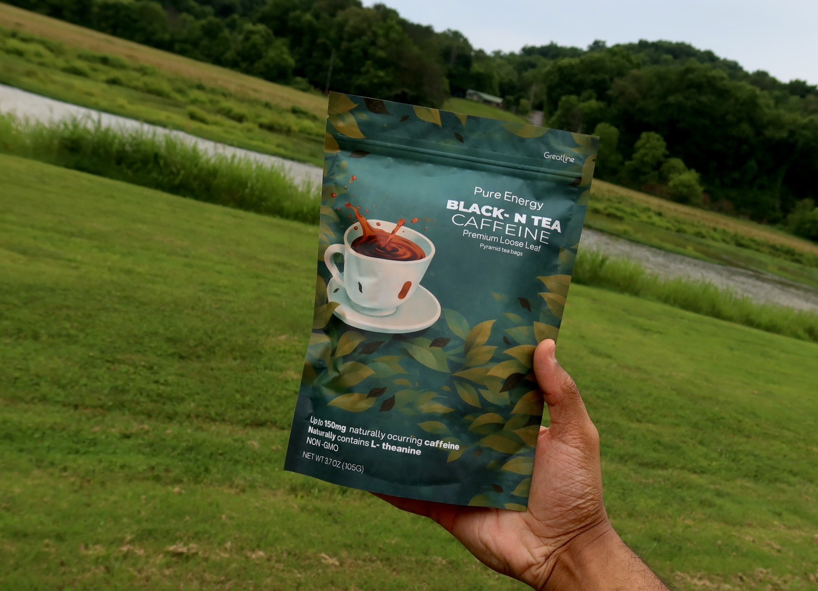 High Caffeine Premium Black Tea | 15 Pyramid Tea Bags | 150mg Caffeine | Energy