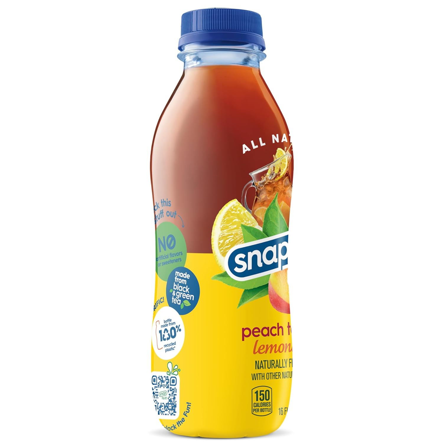 Snapple Peach Tea Lemonade, 16 Fl Oz, Pack of 12