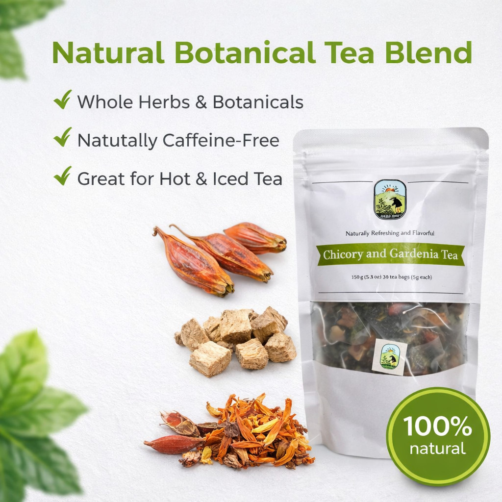 Chicory & Gardenia Herbal Tea Liver and Kidney Daily Support 150G VitalsHerb