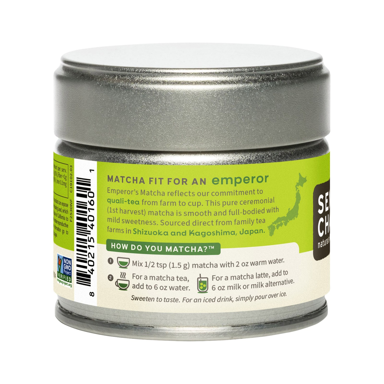 SEN CHA Naturals Organic Matcha Green Tea Powder, Ceremonial Grade Tin, 3PK 3Oz