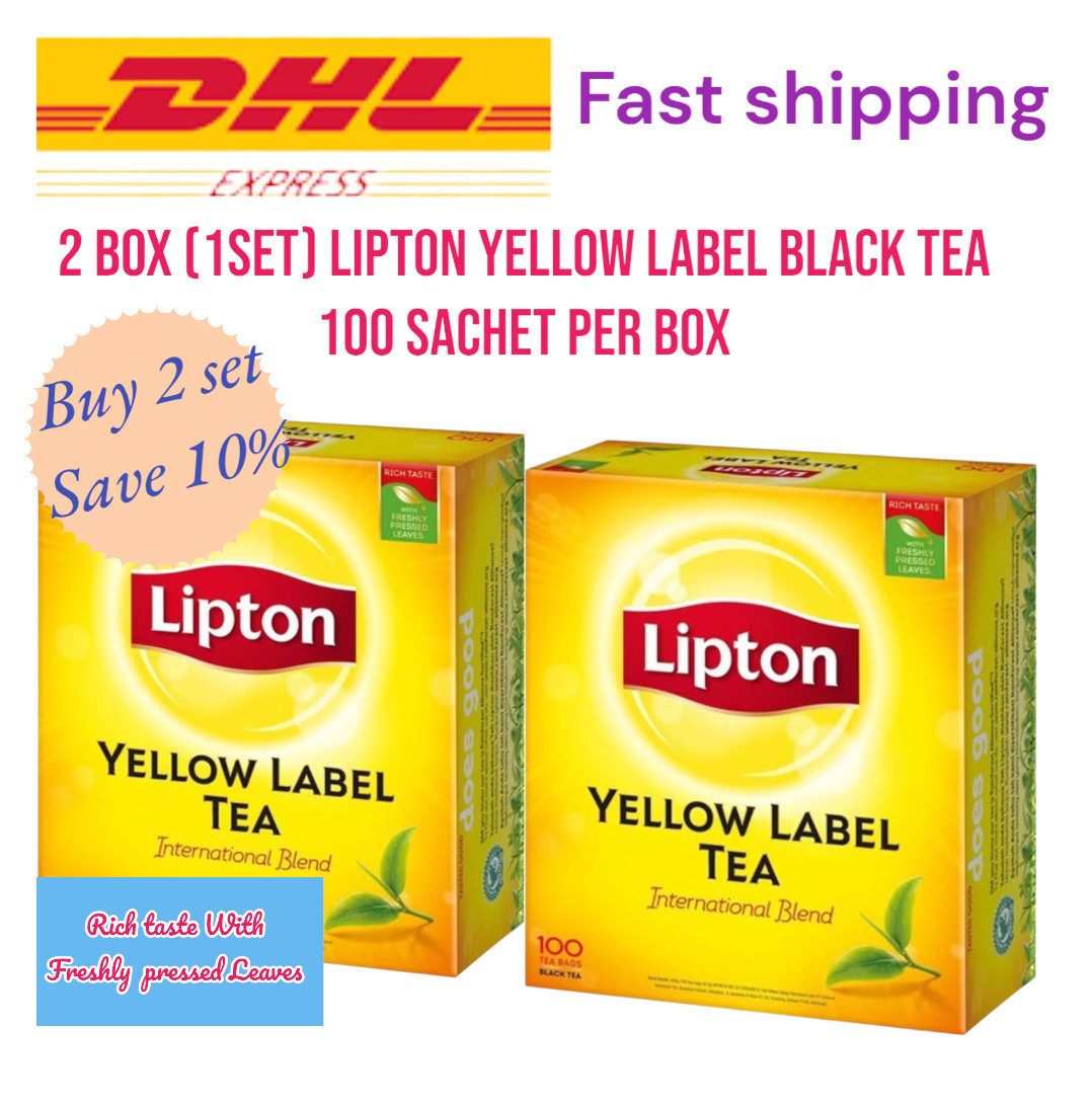 2 box (1 set) Lipton Yellow Label Black Tea 100 Sachet per box – FAST SHIPPING