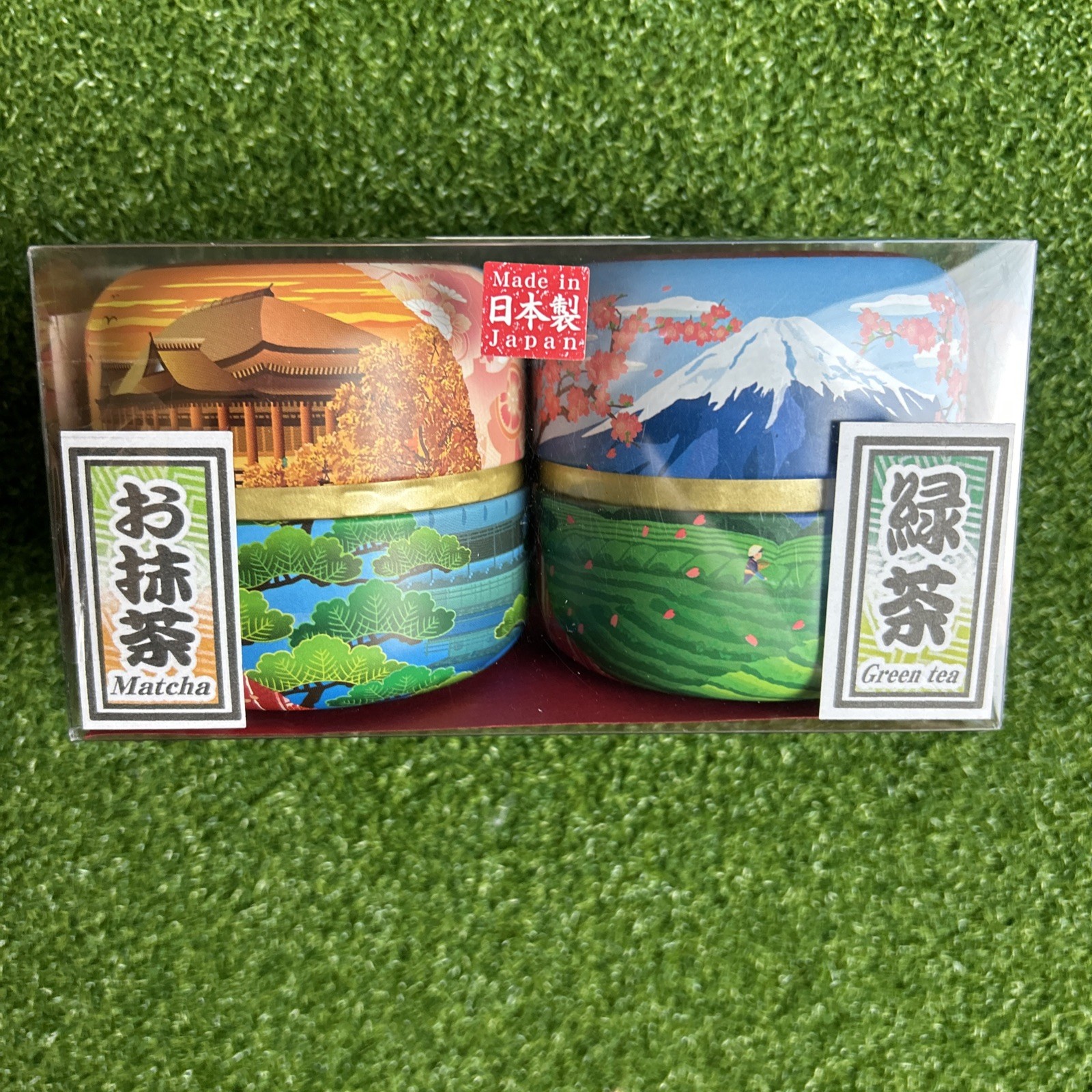 Japanese TA-FU Premium Green Tea & Matcha Genmaicha Canister Gift Set JAPAN MADE