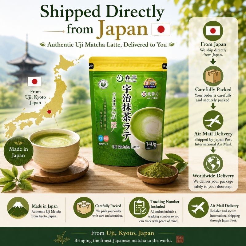 Uji Matcha Latte Powder 140g x 3 Packs 420g Instant Japanese Green Tea Japan