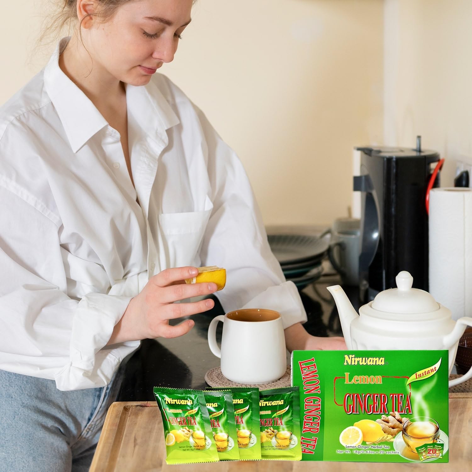 Lemon Ginger Herbal Tea – Refreshing Herbal Blend with Ginger and Lemon | Per…