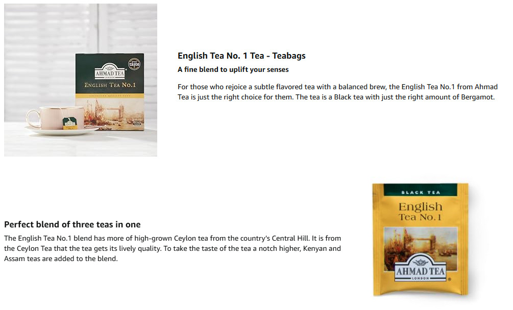 Ahmad Tea – English Tea No. 1 – 100 Teabags