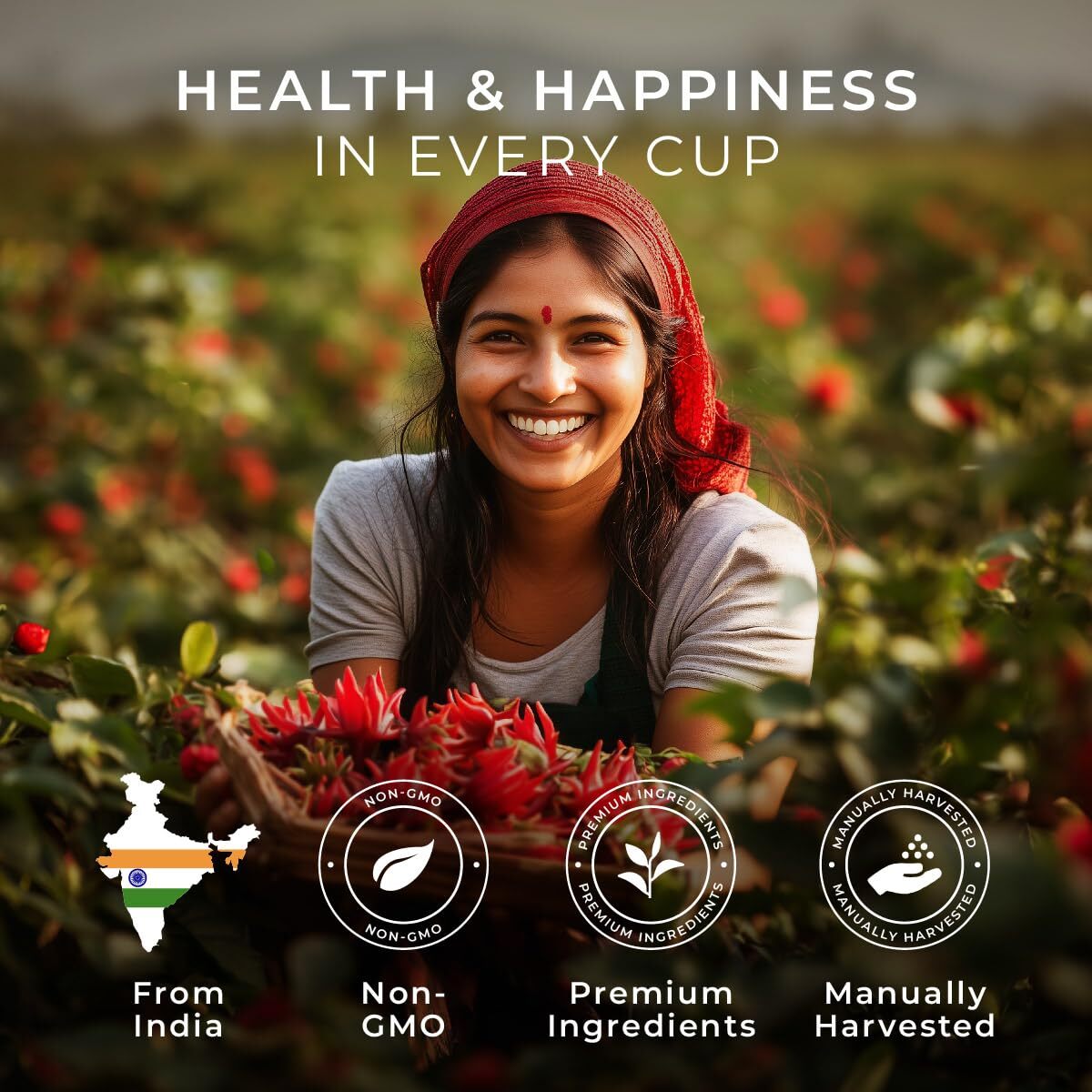 Hibiscus Herbal Tea Pods for Keurig 16 ct- Decaf Tea K Cups for Keurig Rich i…