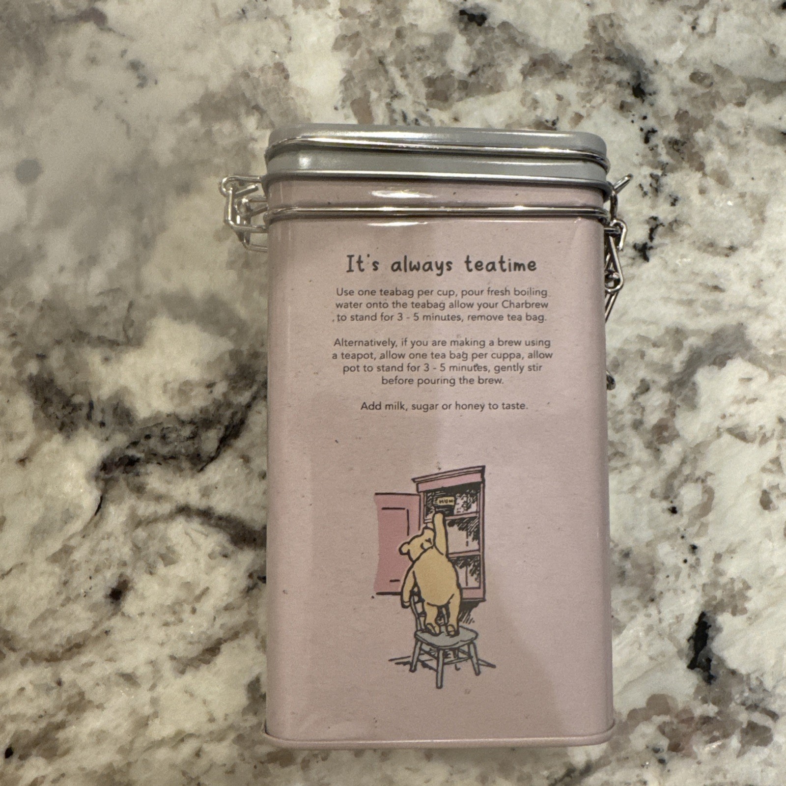 Tea Charbrew Winnie The Pooh English Breakfast 60 Bags Exp 11/27 New Locking Tin