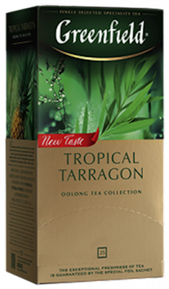 GREENFIELD OOLONG GREEN TEA Tropical Tarragon Apple Pineapple 25 Tea Bags Russia