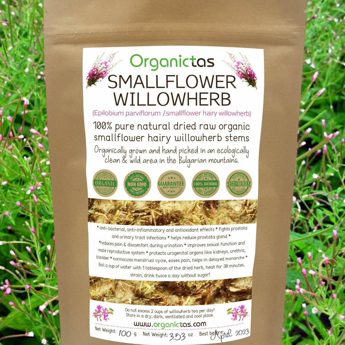 Organic EPILOBIUM PARVIFLORUM Herbal Tea Willowherb Prostate Urinary System 100g