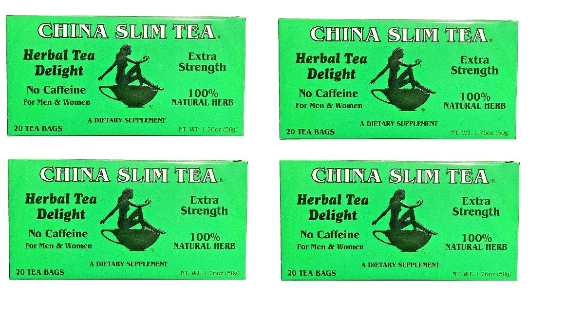 China Slim Tea Super Herbal Tea Delight Extra Streighth 20 Tea Bags/ 1.76 oz x 4