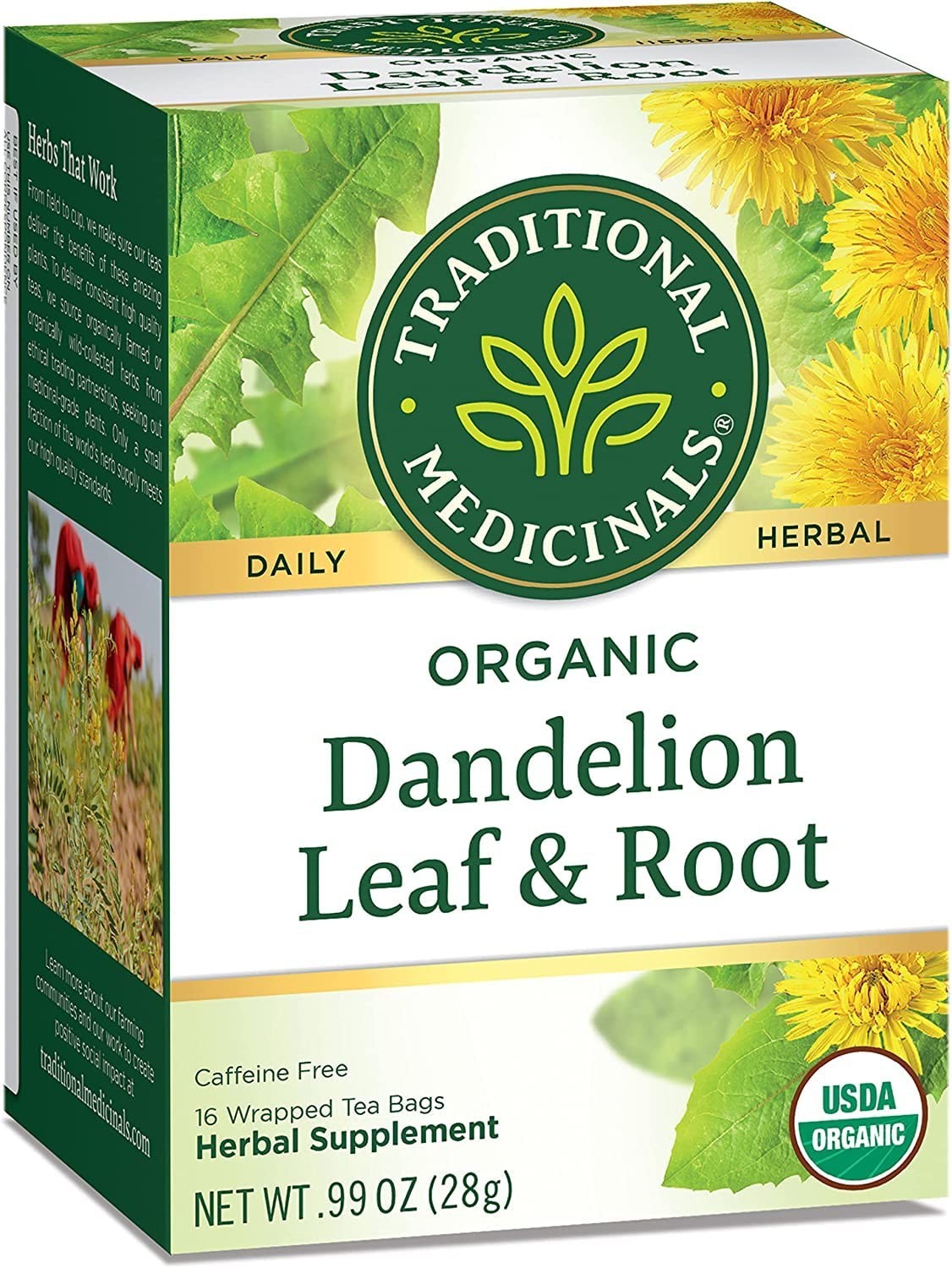 Herbal Dandelion Tea Pack of 2 – Supports Digestion with 32 Allergen-Free Bags